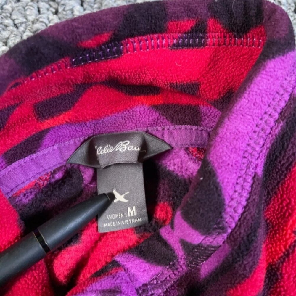 Eddie Bauer Aztec Geometric Pattern 1/4 Zip Fleece Pullover Women's Medium - Picture 3 of 6